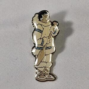 Vintage 1988 Anchorage Alaskan Eskimo Inuit Native Travel Souvenir Enamel Pin